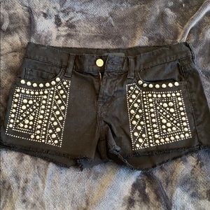 7 mankind studded jean shorts